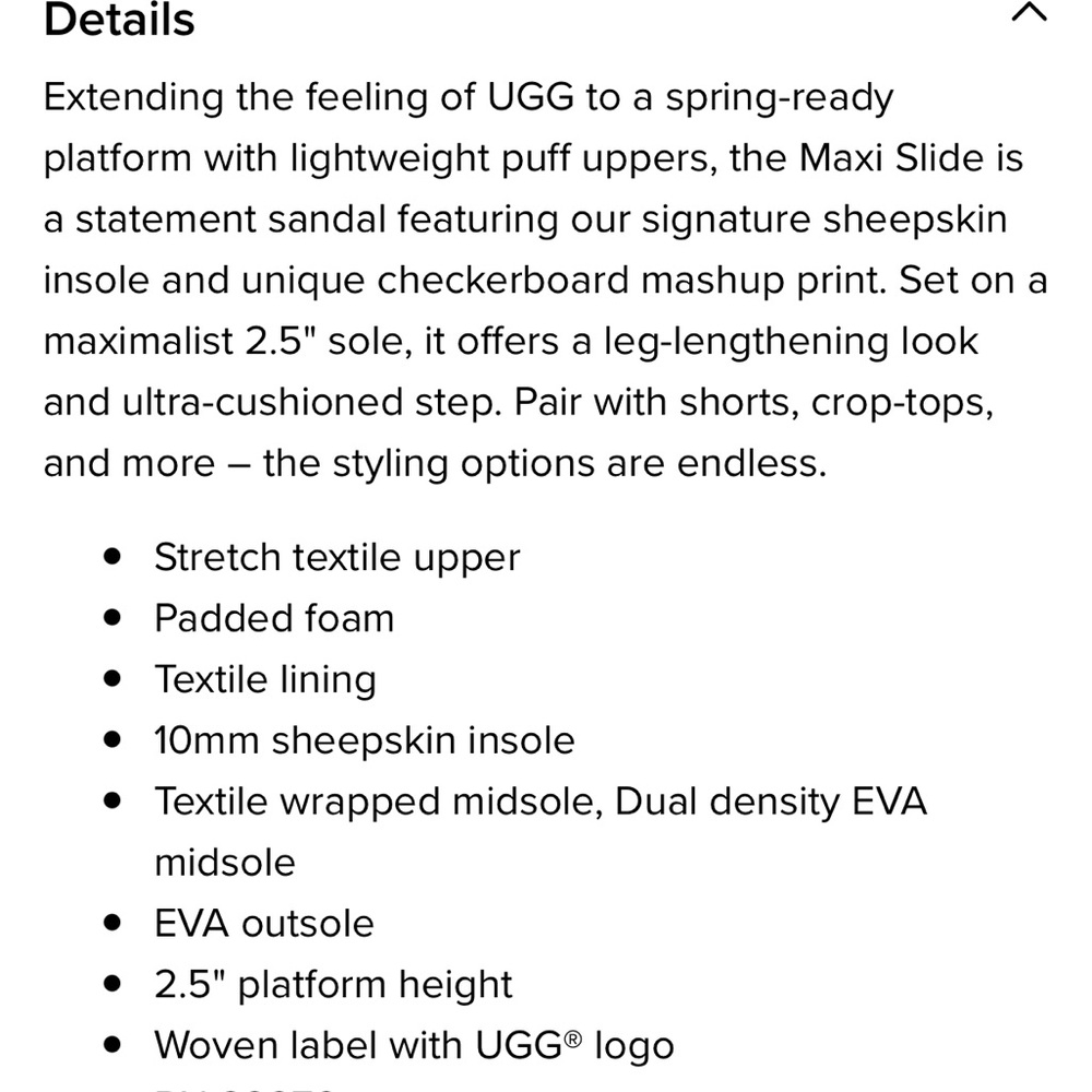 Ugg Maxi Checks Platform Slides Size 8 - image 7